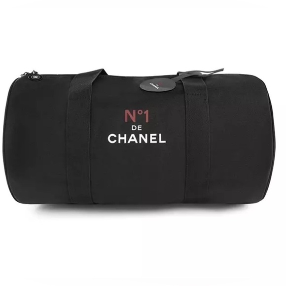 Chanel Novelty Cosmetic Canvas Boston Bag Shoulder Bag Logo Print Black - Picture 3 of 8